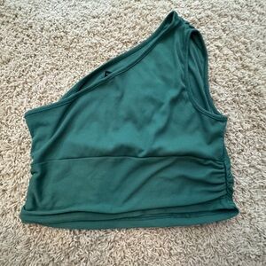 SHEIN Teal Ribbed Knit Top